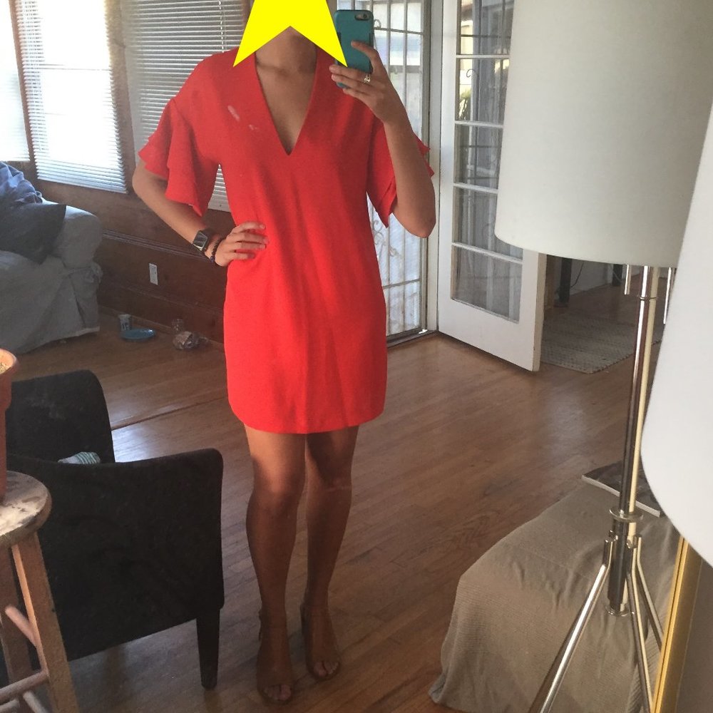 Zara Women's Dress, Red Orange Size M